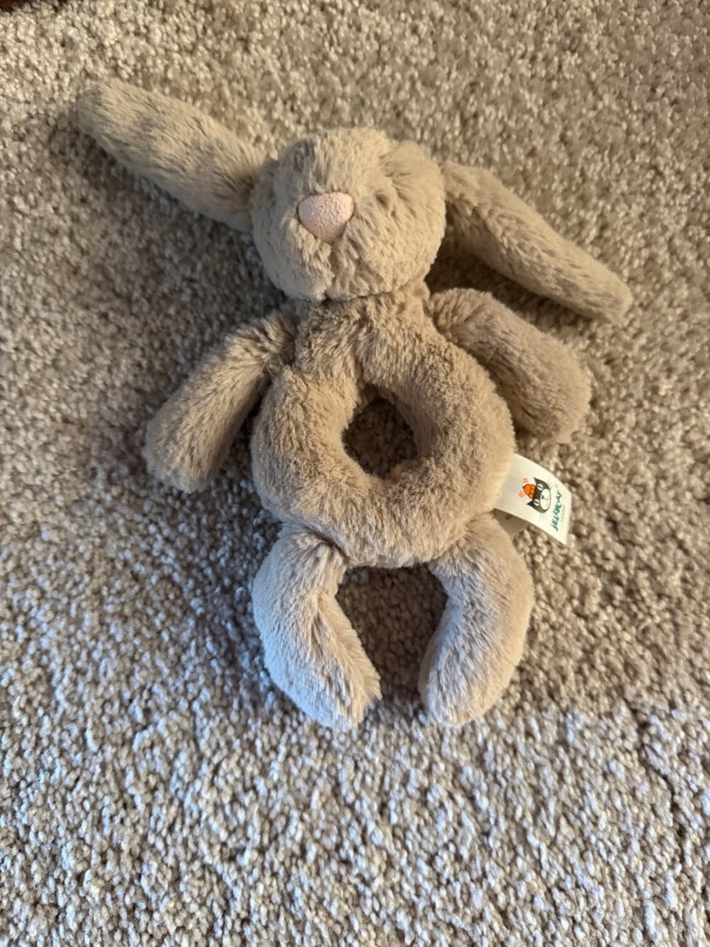 Jellycat Beige Bunny Ring Plush Rattle